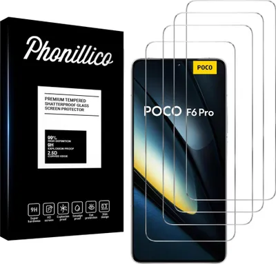 Zdjęcie produktu dla Szkło hartowane do Xiaomi Poco F6 Pro 5G [4 szt.] Folia ochronna na ekran odporna na zarysowania Phonillico®