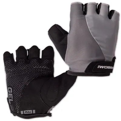 Produktbild von IwoBike Fahrradhandschuhe L/XL Fingerlos Gelpolster MTB Grau Schwarz Unisex