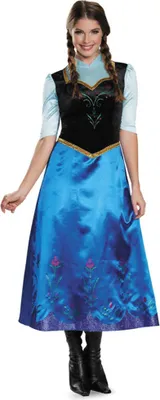 Produktbild von Smiffys Lizenziertes Damenkostüm Frozen Anna blau mit Umhang