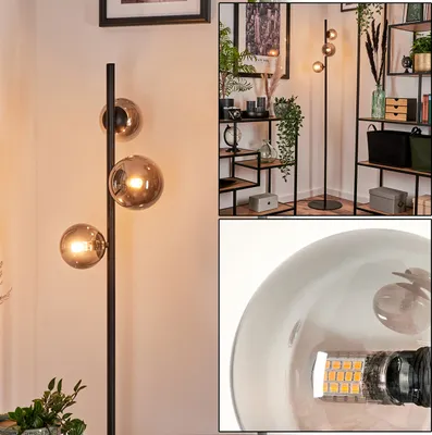 Produktbild von Garaguso Stehlampe aus Metall/Glas in Schwarz/Rauchfarben