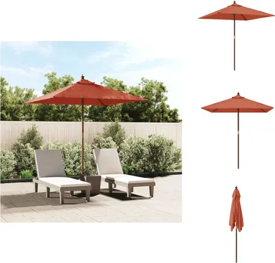 Immagine prodotto di vidaXL Ombrellone con palo in legno terracotta 198x198x231 cm - Ombrelloni e tende da sole