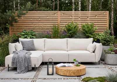 Produktbild von Gartenecksofa für Terrasse und Garten, stoff Sunlight, Ecru, Links, SUNMEE