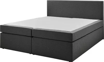 Produktbild von Boxspringbett ASPEN BX890, grau, mit Bonell-Federung, glattes Kopfteil, Härtegrad H2