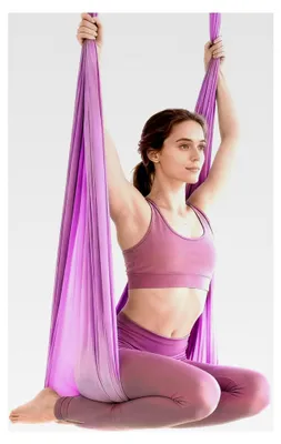 Produktbild von Aerial-Yoga-Hängematte und Schaukel 1,5 m x 2,8 m, Anfängerset aus Nylongewebe, Helllila