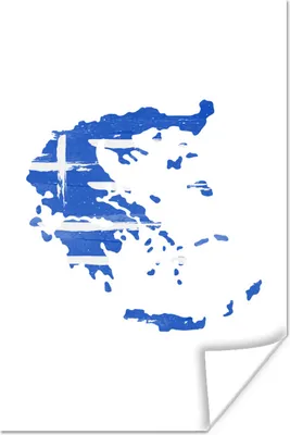 Produktbild von MuchoWow® Poster Griechenland - Karte - Flagge 40x60 cm - Plakate für die Wand - Poster Babyzimmer