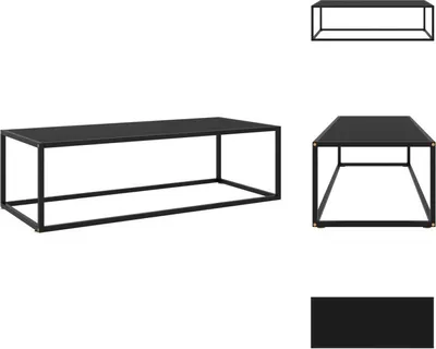 Obrázok produktu pre vidaXL Konferenčný stolík čierny s čiernym sklom 120x50x35 cm - Konferenčné stolíky