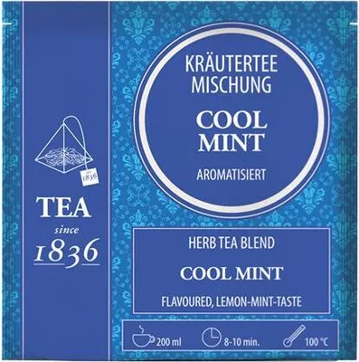 Produktbild von Kräuterteemischung Cool-Mint aromatisiert 50 Pyramidenbeutel im Sachet à 2 gArtikel 21064-G50