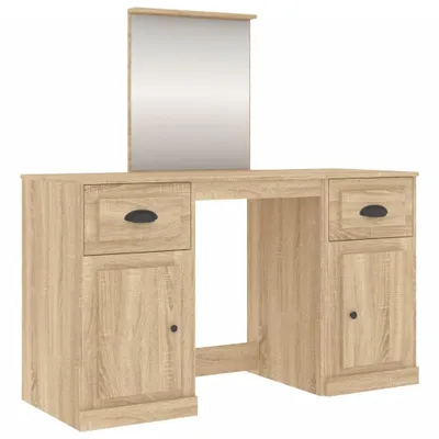 Immagine prodotto di vidaXL Toeletta con specchio in rovere Sonoma 130x50x132,5 cm