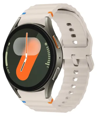 Obrázek produktu pro Pro Samsung Galaxy Watch 7 44 / 40 mm Silikonový náhradní pásek na ruku s vlnovým vzorem, béžový