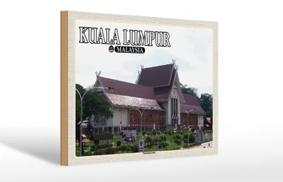 Produktbild von Holzschild Reise 30x20cm Kuala Lumpur Nationalmuseum