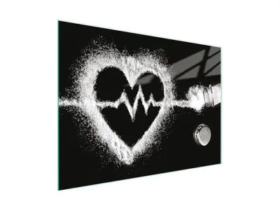Immagine prodotto di Tagliere Piastra copriforno Tagliere multiglass 30x22 cm Cuore Nero