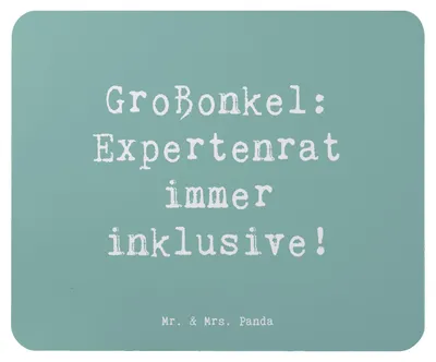 Produktbild von Mr. & Mrs. Panda Mauspad Spruch Großonkel Rat - Meeresbrise - Geschenk, Ratgeber, pc mousepad, Familientradition, Familienältester, mousematte, Familie, Erfahrung, Liebe