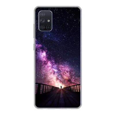 Produktbild von MuchoWow® Handyhülle Schutzhülle Hülle für Samsung Galaxy A71 Universum - Galaxie - Lila - Jungen - Mädchen - Kinder Silikon Softcase Handy Hülle - Kartenbesitzer