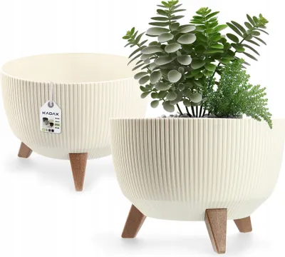 Obrázok produktu pre KADAX plastový kvetináč "Milis", kvetináč s tromi zásuvnými podstavcami, krémový, 33 cm
