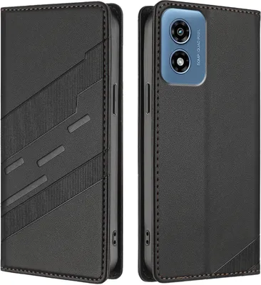Obrázek produktu pro Pouzdro pro Motorola Moto G 2024 5G,Polyuretankožené peněženkové pouzdro s přihrádkou na karty a funkcí stojánku Schwarz