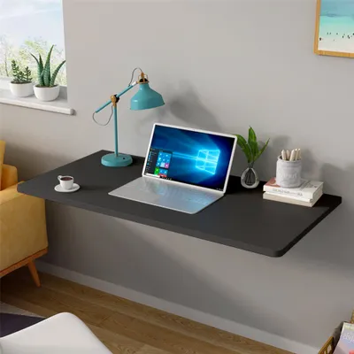 Produktbild von Wandklapptisch Schreibtisch Tischplatte 80x50cm Klapptisch Küchentisch für Wand,Arbeitszimmer Schwarz