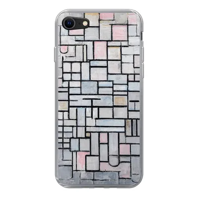 Produktbild von MuchoWow® Handyhülle Schutzhülle Hülle für iPhone SE 2022 Komposition 6 - Mondrian - Kunst Silikon Softcase Handy Hülle - Schutzhülle