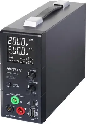 Produktbild von Voltcraft TOPS-3205N Labornetzgerät, einstellbar 0.8 - 20 V/DC 0.1 - 5 A 100 W lüfterlos Anzahl Ausgänge 3 x (VC-15448585)