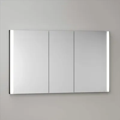 Imagen del producto de Keuco Royal Metis, armario espejo empotrado con iluminación LED, 120 x 71 cm, 3 puertas con sistema de calefacción para espejo