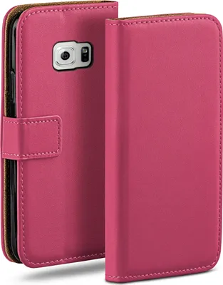 Produktbild von moex® Book Case kompatibel mit Samsung Galaxy S6 - Hülle 360 Grad klappbar, Pink