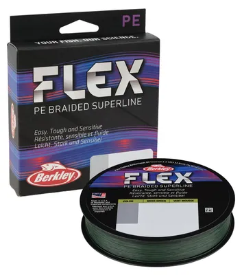 Produktbild von Berkley Flex Braid Moss Green - 135m geflochtene Angelschnur, Durchmesser:0.22mm, Tragkraft:9kg