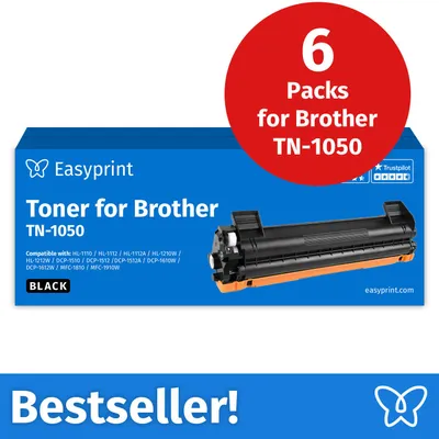 Immagine prodotto di NUOVO: Easyprint Toner per Brother TN1050, compatibile con Brother DCP 1510, HL 1110, MFC 1810 e altri, 6 pezzi
