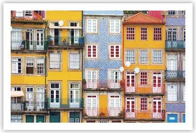 Produktbild von Poster - Poster ohne Rahmen - Casas Ribeira Porto - 91,5x61 cm - Wand Bild - Wanddeko - Wandbilder - Kunstposter - Wandposter - Bilder - Kunstdruck - Wanddekoration - Wandbild - P2XAA91x61-4249