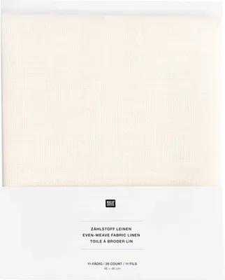Produktbild von Rico Design Zählstoff Leinen, weiß, 11-fädig, 46 x 46 cm