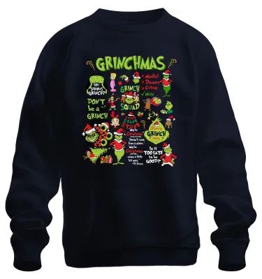 Produktbild von Grinchmas Grinch Squad Don't Be a Grinch Merry Christmas Sweatshirt Pullover, Navy, XXL