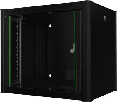 Produktbild von LOGON RWP09U45BL, Wandmontiertes Regal, 9U, Sperrschloss, 19 kg, Schwarz