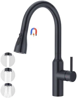 Produktbild von Spültischarmatur mit Duschfunktion – Küchenarmatur, ausziehbar – 360° schwenkbar – Edelstahl – Einhebelmischer – 3-Funktionen