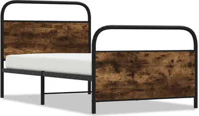 Produktbild von vidaXL Bettgestell ohne Matratze 107x203 cm Räuchereiche Holzwerkstoff