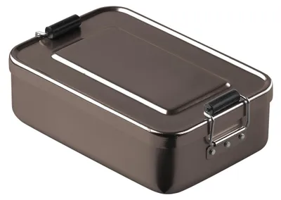 Immagine prodotto di Scatola per il pranzo "Metallic" - Robusta scatola per il pranzo in alluminio con coperchio rimovibile e pratici morsetti - antracite