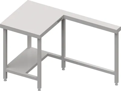 Productafbeelding van Kasstation met werkblad aan de linkerkant, afmetingen 1400x750x880 mm, met een roestvrijstalen werkblad