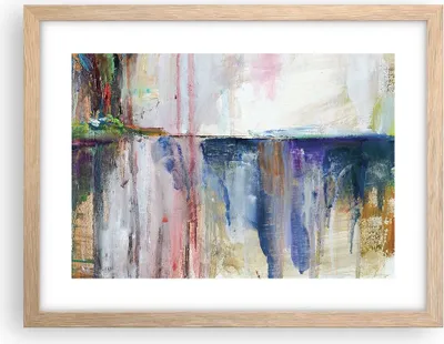 Produktbild von Gerahmtes Poster - Rahmen in heller Eiche - Abstraktion Farben Öl - 40x30 cm - Wand Bild - Wanddeko - Wandbilder - Kunstposter - Wandposter - Bilderrahmen - Bilder - Kunstdruck - P2NAA40x30-4751