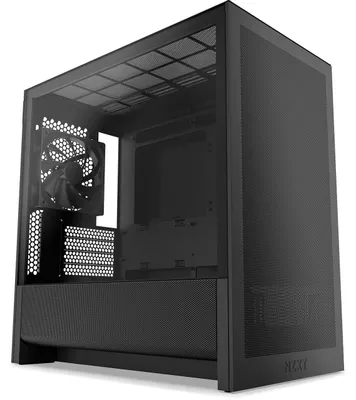 Image de NZXT H3 Flow (2025) All Black Midi Tower mATX Gaming Gehäuse schwarz mit Glasfenster