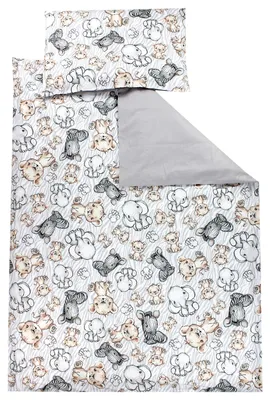 Produktbild von TupTam Kinder Bettwäsche Gemustert 2-Teilig Wendebettwäsche, Farbe: Safari / Grau, Größe: 120x90 cm