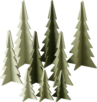 Immagine prodotto di Set decorativo per albero di Natale Boltze Home, verde, 3 pezzi, figurine in legno