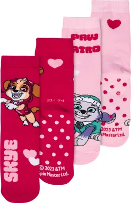 Produktbild von Paw Patrol ABS Socken für Mädchen - Kinder Stoppersocken antirutsch Söckchen Rot/Rosa (2er Pack), Größe:31-34