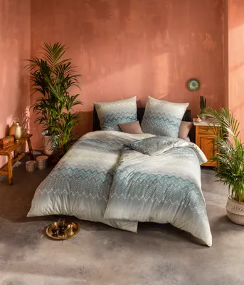 Produktbild von LOESCHEN Estella Atelier Mako-Interlock-Jersey LUNA Bettwäsche-Garnitur Farbe grün Größe 155x220 + 80x80 cm