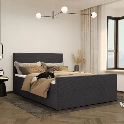 Obrázek produktu pro Kontinentální postel VIESTA s matrací 120x200 látka Poso tmavě šedá