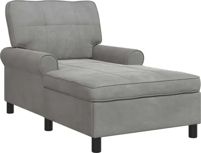 Obrázok produktu pre vidaXL Ležadlo s vankúšom svetlosivé 91 x 157 x 91 cm zamat