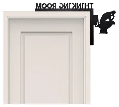 Produktbild von Toilettenschild aus Holz, selbstklebend, lustig und kreativ, schwarzes WC-Schild für Dekoration