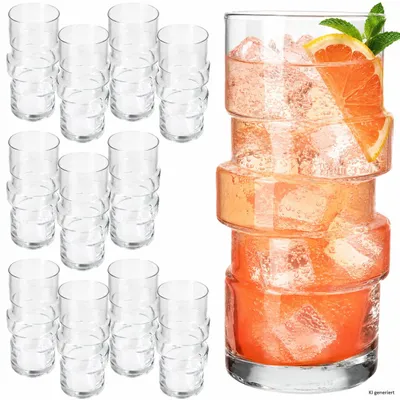Zdjęcie produktu dla 12 sztuk, zestaw kieliszków koktajlowych, pojemność 400 ml, kieliszki do drinków, napojów gazowanych, lemoniady, herbaty mrożonej