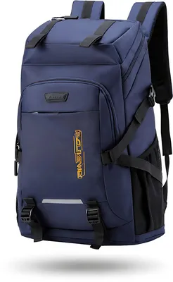 Productafbeelding van CarryQuest® - Rugzak 60 liter, polyester, met laptopvak en rugventilatie, marineblauw