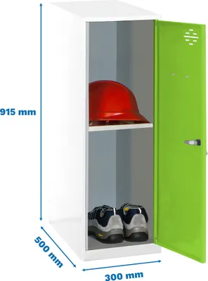 Produktbild von Simonrack Spind SIMONLOCKER DISM weiß, grün 8425437116858, 1 Schließfach 30,0 x 50,0 x 91,5 cm
