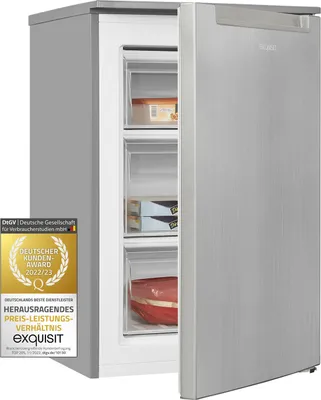 Produktbild von Exquisit Gefrierschrank GS81-040C inoxlook | 87 l Nutzinhalt | Gefrierschubladen | Türanschlag wechselbar