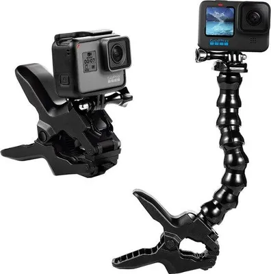 Image de Support flexible en forme de cygne Unyqoos® pour caméras d'action et GoPro – compatible avec Hero 9/8/7/6/5/4/Session/3+/3/2, Arlo Pro/Go/Pro2, filetage de 1/4"