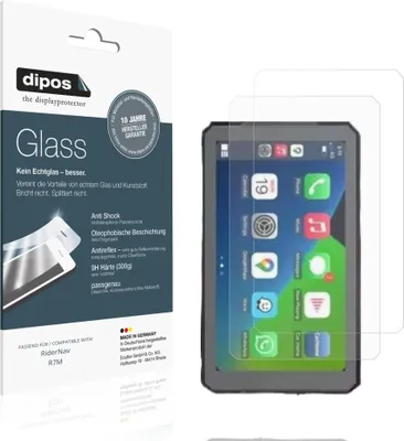 Produktbild von 2x Schutzfolie für RiderNav R7M matt - Anti-Shock 9H Folie dipos Glass Kunststoffglas