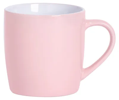 Produktbild von Argon Ta Farbiger Kaffeebecher – 350 ml – Rosa – Robuste Teetasse aus Steingut, spülmaschinen- und mikrowellengeeignet